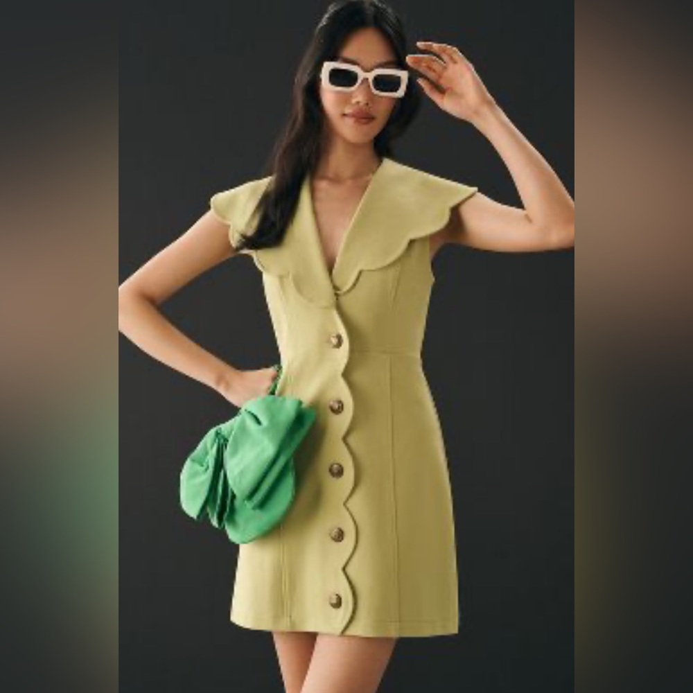 Anthropologie MAEVE SCALLOPED
BUTTONDOWN DRESS